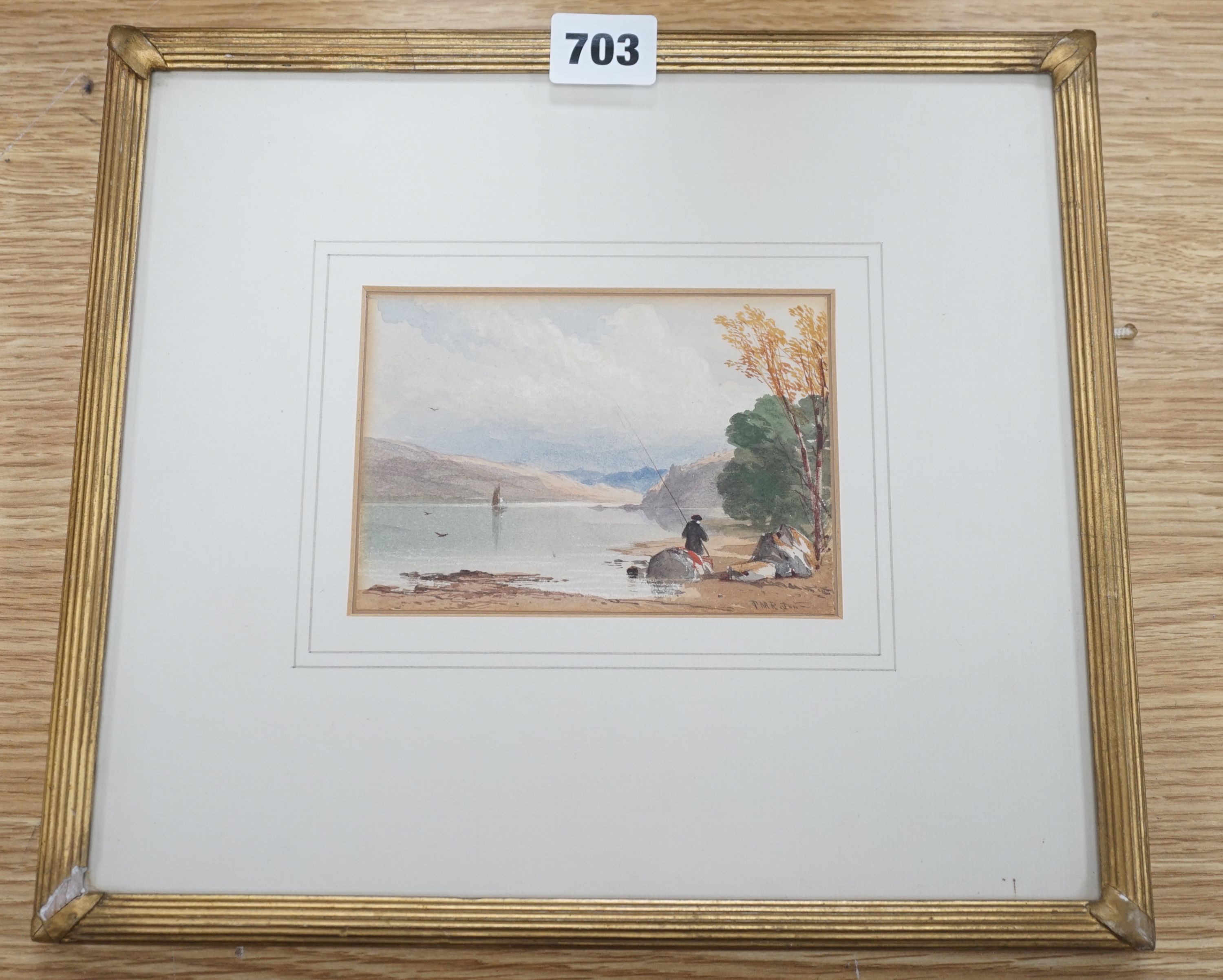 Thomas Miles Richarson Jnr (1813-1890), Loch Lomond, watercolour, signed initials, 9 x 13cm